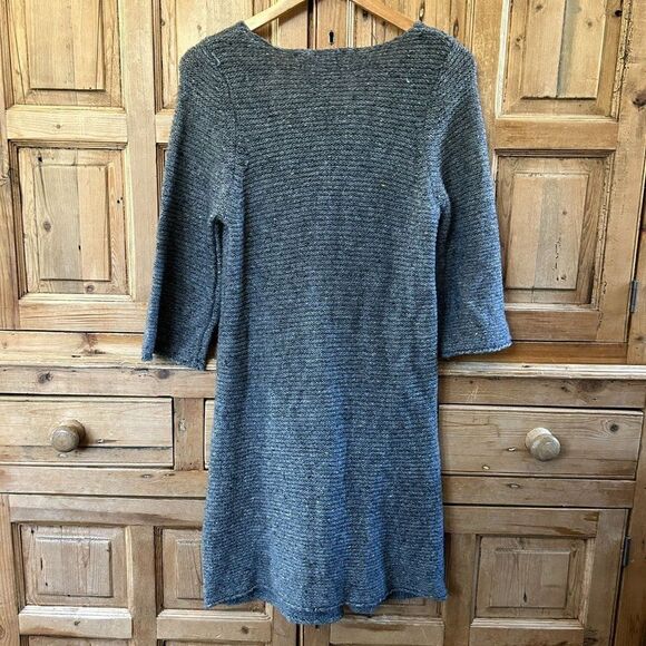 Max Studio Medium Dress Gray Knit Round Neck 3/4 Sleeve Flared Knee Length - Picture 7 of 9